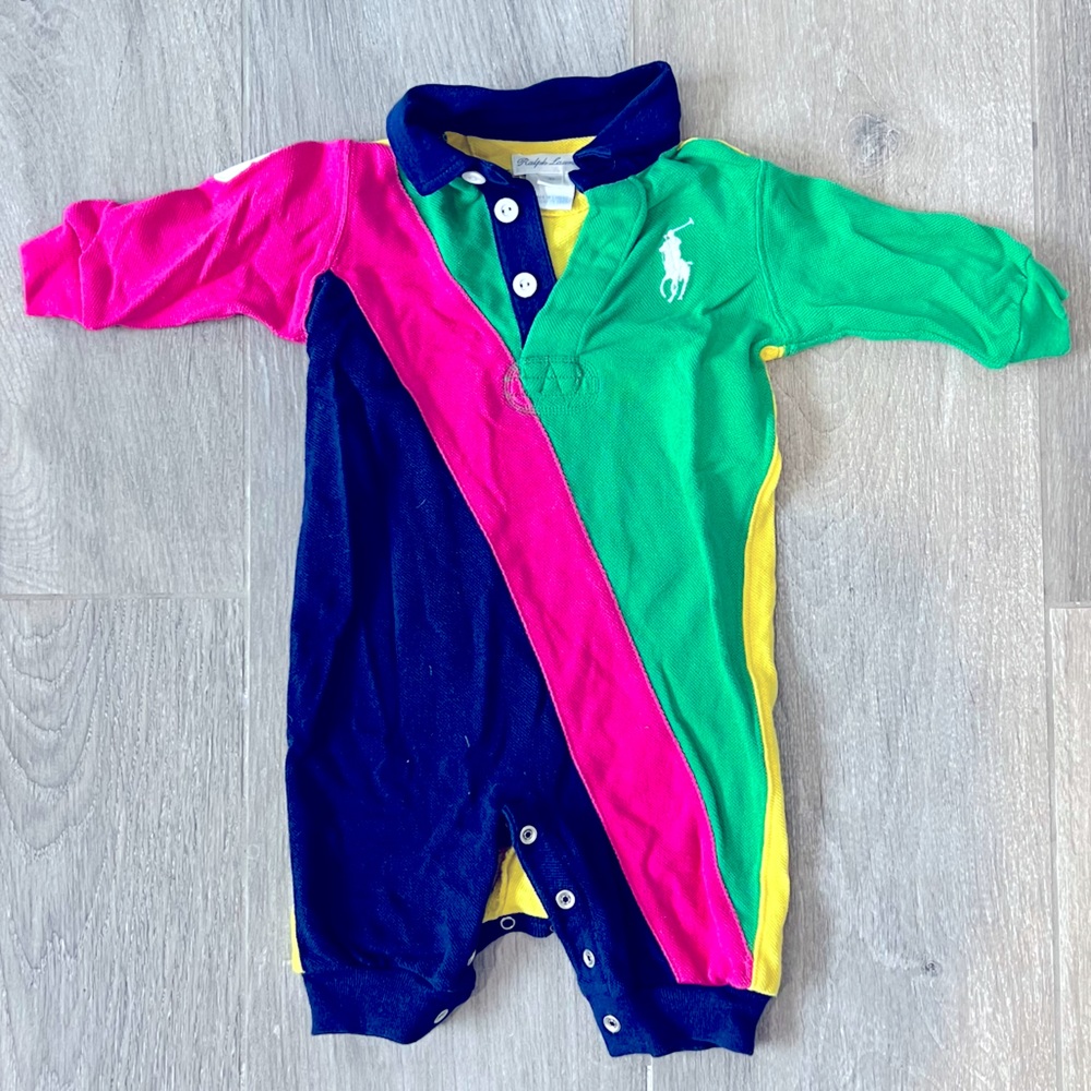 RALPH LAUREN Long Sleeved Footie 3M